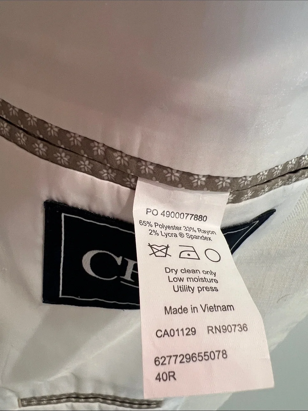 Chaps Light Cream Two-Button Sport Coat